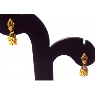 TINY Golden Oxidized Earrings Jhumka Jhumki Imitation Jewelry Drop Dangle EA102